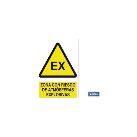 Cartello adesivo 148x105mm + avviso atmosfera esplosiva + materiale a scelta