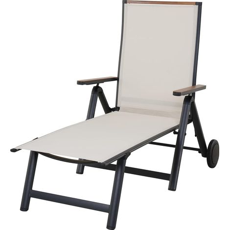 Grand patio Chaise Longue de Jardin - Réglable sur 11 Positions, Accoudoirs Larges, Structure en Aluminium - Transat pour Terrasse (1/5)