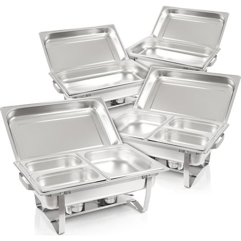 Zelsius – Ensemble professionnel de bain marie 30 pièces – 4 récipients GN 1/1 (9 L) – Acier inoxydable – Pour restauration et gastronomie