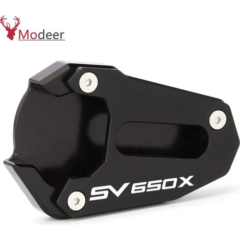 (SV650x NOIR) Compatible avec Suzuki SV 650/650X SV650 SV650X Gladius SFV 650 SFV650. Extension de béquille latérale, repose-pied, plaque de renfort maxpower (1/4)