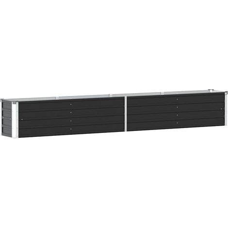 vidaXL Garden Raised Bed Galvanised Steel 320x40x45 cm Anthracite