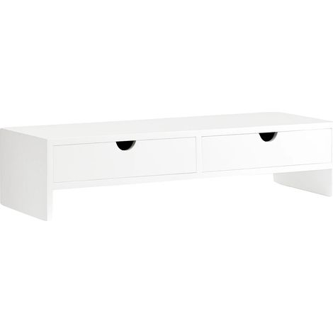 Supporto per monitor, design salvaspazio, multifunzionale, bianco (1/2)