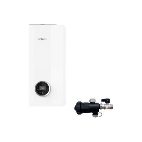 Junkers Bosch Chaudière à Condensation Junkers Bosch Condens 4300i 24/30 C GC4300iW 30 kW Méthane/GPL avec Balayeuse à Boue Kit Coaxial