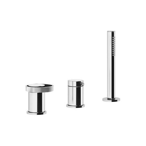 Gessi Anello, mezclador de borde de bañera de tres orificios, con