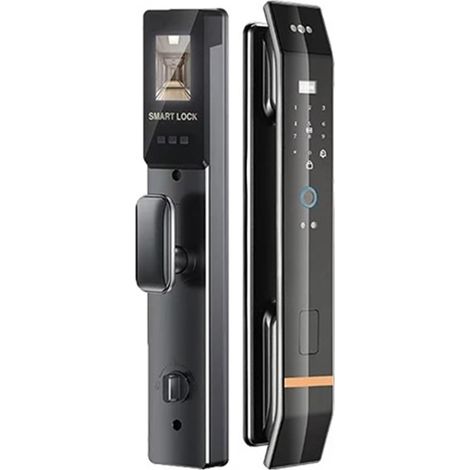 Serrure de Porte Intelligente 3D, Reconnaissance biométrique, Mot de Passe par Empreinte Digitale, Carte IC, Application WiFi, déverrouillage for Maison, Appartement(D14XF-Gray-6068S) (1/5)