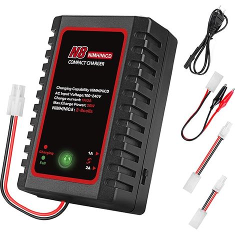 Chargeur Nimh pour Batterie Nimh/NiCD (2-8s),Chargeur Intelligent pour Drone de Bateau de Voiture Airsoft RC, avec connecteur Standard/Mini Tamiya (1/5)
