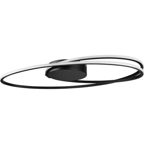 [NEUWERTIG] B-Ware Nova Luce Deckenleuchte Deckenlampe Viarregio Led Schwarz Warmweiß 60x35 Cm 28 W