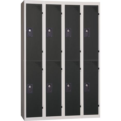PROVOST - Vestiaire multicases monobloc 4 colonnes - 8 cases anthracite en acier