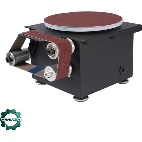 Manuzen - Mini ponceuse à bande 100 W – 7 vitesses, 10 bandes – Noir (1/3)