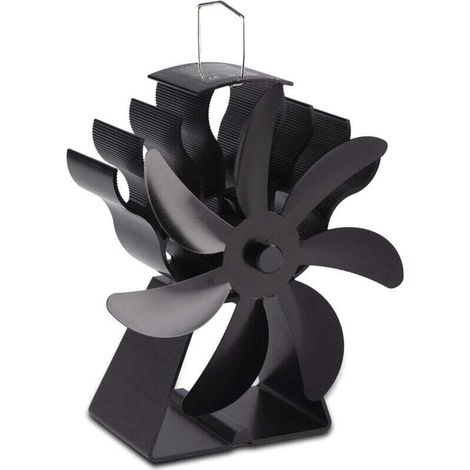 Fireplace Fan – 7 Blade Heat Powered Fireplace Fan for Wood Stoves/Fireplaces (Black) (1/5)