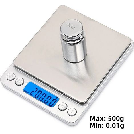 (500 g, 0,01 g) Mini balance de cuisine électronique avec écran LCD et fonctions multiples. (1/5)