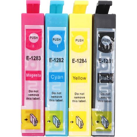 4 Cartouches d'Imprimante BK C M Y, Cartouches d'Encre Fadeless pour Stylus S22 SX125 SX130 SX230 (1/5)