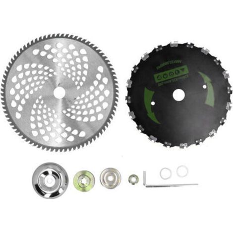 Accessoires Universels pour Coupe-Bordures et Tronçonneuse - Ensemble de Lames en Alliage 9" 20 Dents et 10" 80 Dents avec Pièces Détachées - Idéal pour Jardinage et Taille-Haies- (1/5)