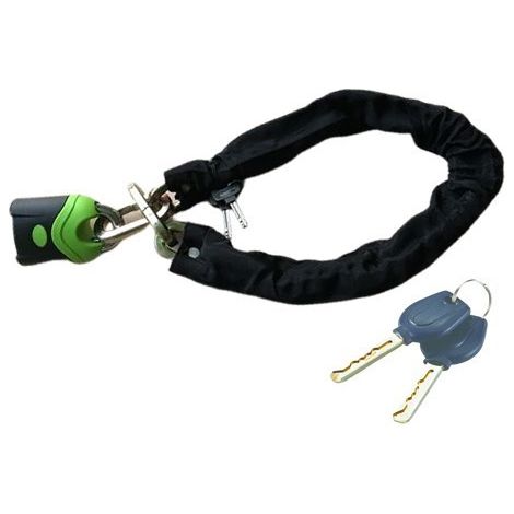 Chaîne Antivol Gainée avec Cadenas Inclus pour Vélo Moto ou Poussette Protection Toile 10mm x 90cm A116Q (1/3)