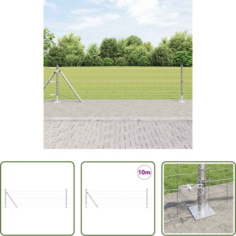 Terrassenzaun - Zaun mit Pfosten Silber 0,6 x 10 m Stahl (1/5)