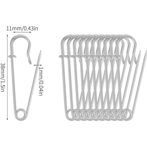 20 Pièces Épingles à Nourrice Grandes Epingles à Nourrice 10 cm, pour Couvertures, Jupes et Travaux Manuels （Argent） (1/4)