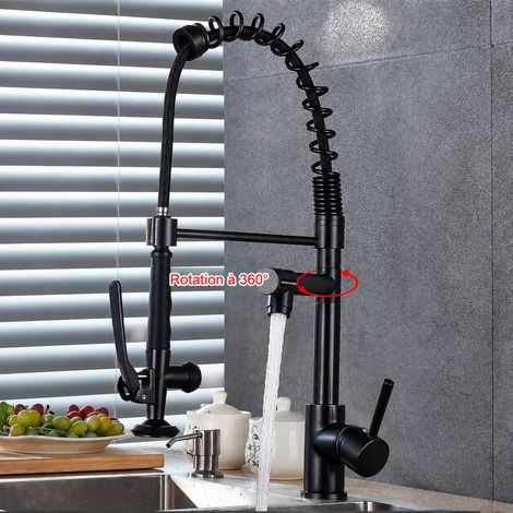 Mitigeur de Cuisine à Ressort Cuivre noir modèle A - robinet à ressort double usage 20 × 20 × 52 cm 2 g – Livraison gratuite