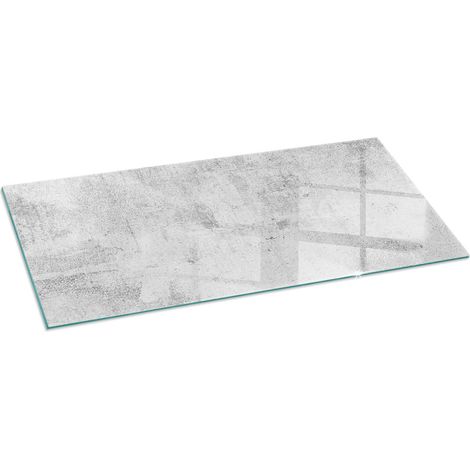 Base décorative Plaque de protection avec impression sous cheminée pour salon Texture béton brut 125x50 cm (1/5)
