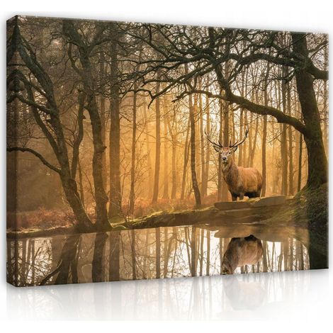 toile cerf fort arbres chambre 120x80 (1/3)