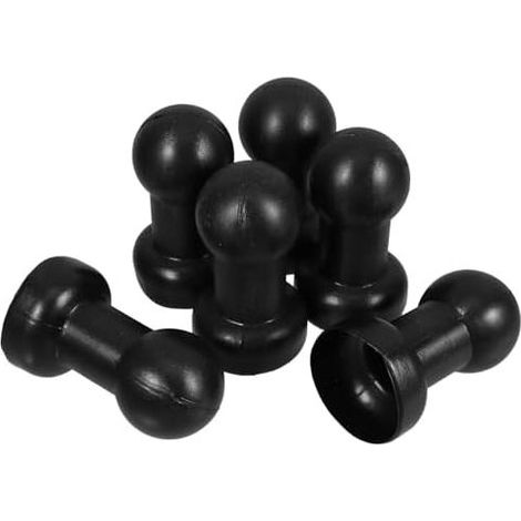 6-teiliges Set schwarzer Kunststoff-Trampolinstangenkappen, Schutzkappen für Mini-Kugel-Anti-Schock-Stangen, vielseitiges Ersatzset - (1/5)