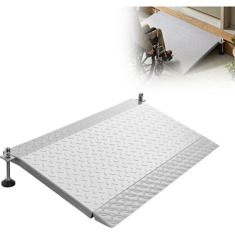 Rampe de Seuil 1080x590 mm, Rampe de Chargement en Fer Antidérapante pour Fauteuil Roulant, Charge 340,2 kg, pour Seuil de Porte, Marches, Trottoirs, Déambulateurs, Scooters et Chariots (1/5)