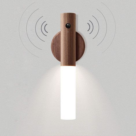 bois de noyerdirigéVeilleuse, lampe de penderie portable sans fil avec détecteur de mouvement (1/5)