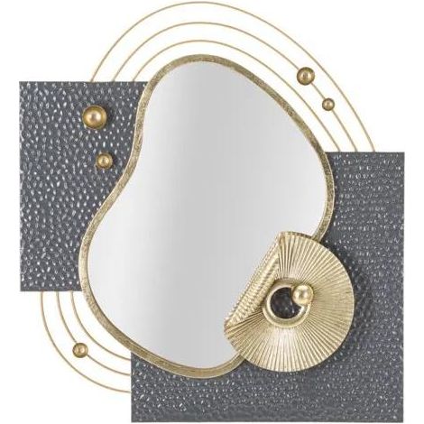 Espejo de pared Mauro Ferretti diseño moderno gris 80 cm