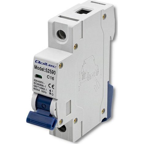 Interrupteur et disjoncteur qoltec c16 16a 1p compact (1/3)