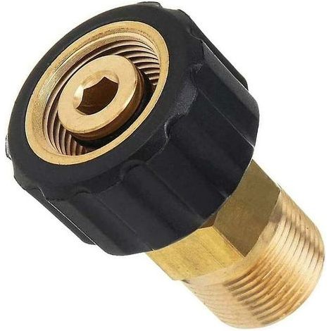 Raccord de Nettoyeur Haute Pression, M22 x 15 mm Filetage Femelle à M22 x 14 mm Filetage Mâle Raccord Rapide Nettoyeur Haute Pression Adaptateur Pièces (1/5)