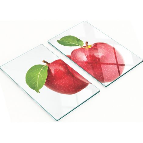 Taglieri da cucina in vetro con grafica di mele rosse, 2x30x52 cm (1/5)