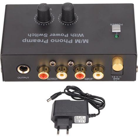 Préamplificateur De Lecteur De Disque à Faible Bruit, Accessoires en Vinyle, Préamplificateur De Lecteur De Disque, Préamplificateur Audio Domestique avec Adaptateur DC 12v (1/5)