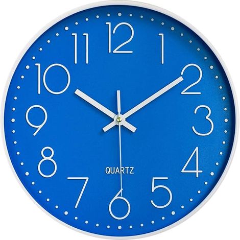 Silent Wall Clock 12 Inch Quartz Kitchen Clock Battery Operated Round Modern Home Decor for Office Classroom Living Room Bedroom (1/5)