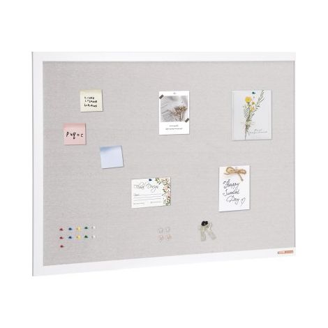 48"x36" weiße Korktafel mit Leinenoberfläche – stilvolle wandmontierte Pinnwand für Zuhause, Schule, Büro – elegantes und funktionales Schwarzes Brett (1/5)