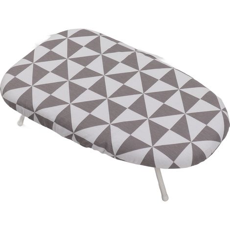 Table à repasser de voyage, plateau pliable avec pieds et housse en coton, style prismatique simple (1/5)