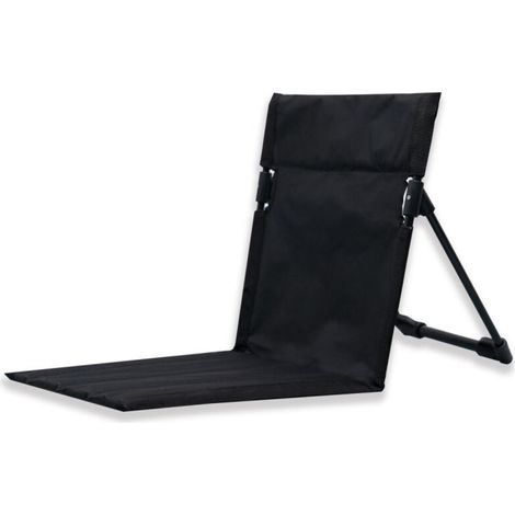Chaise Pliante - Tube Acier Noir - Dossier Réglable - Pour Plage Pelouse Jardin - 39,5 x 38,5 x 41,5 cm - 1 Pièce (1/5)
