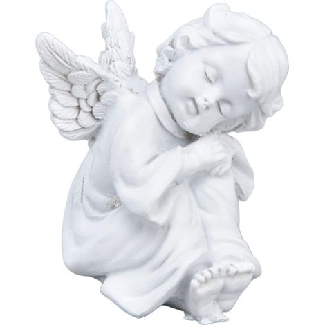 1 Figurine Ange Gardien En Résine Blanche, Sculpture Spirituelle, Décoration Intérieure Pour Salon Et Bureau (1/5)