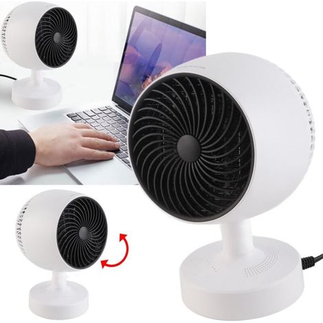 Calefactor portátil para uso en frío y calor, mini calefactor de ángulo ajustable para escritorio de oficina en casa, 100-240 V, enchufe UE, color blanco (1/5)