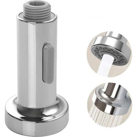Douchette Robinet Mitigeur Evier Cuisine Press Down Pro Tête 2 Fonctions Jets Mitigeur Cuisine Douchette Universelle Accessoire Robinetterie(Argent) (1/5)