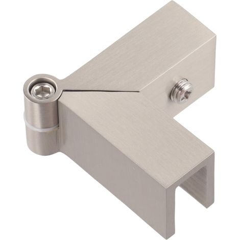 Pince de fixation murale en laiton massif à angle de 90 à 180 degrés pour parois de douche de 8 à 12 mm d'épaisseur, finition polie dépolie, pour la rénovation de cabines de douche (nickel). (1/4)