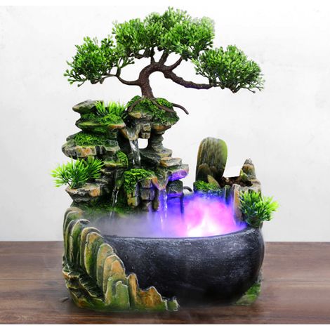 Fontaine à atomisation de bureau avec humidificateur cascade pour la décoration du bureau et de la maison (prise UE 220 V) (1/5)