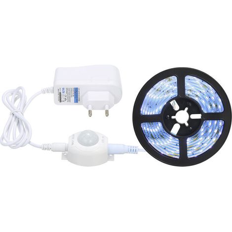 Ruban LED 16,4 pieds 6500K blanc froid avec capteur de mouvement ruban lumineux étanche flexible sous l'armoire éclairage de la corde d'éclairage pour la maison, la cuisine sous l'armoire, la chambre