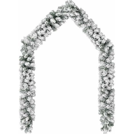 Guirlande de Noël avec neige floquée Vert 20 m PVC