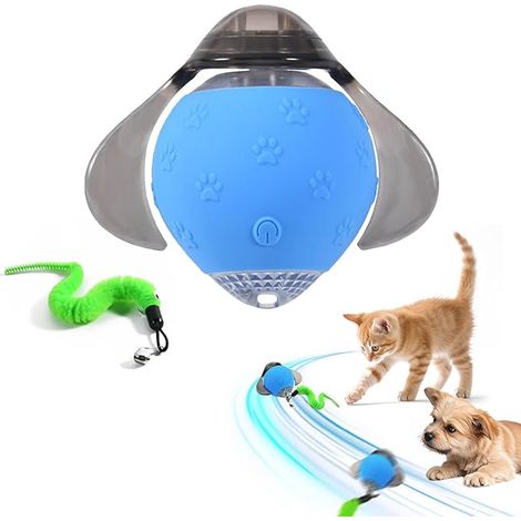 Interaktives Katzenballspielzeug, 2025 Neues wiederaufladbares Firefly Smartball Indoor-Katzenspielzeug mit flauschigem Schwanz, Speedy Tail 2.0 Automatisches Katzenspielzeug für Katzen und Welpen zur