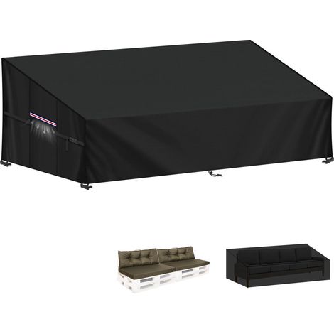 Gartensofa Abdeckplane 420D Oxford wasserdicht winddicht für 4-Sitzer Loungesofa (1/5)
