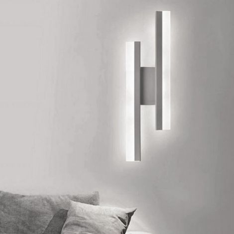 TrAdE Shop Traesio - Applique Led Bianco Lampada Parete Moderno 10w Cct 3 Tonalità Luce 3000-4000-6500k E87-b3c -