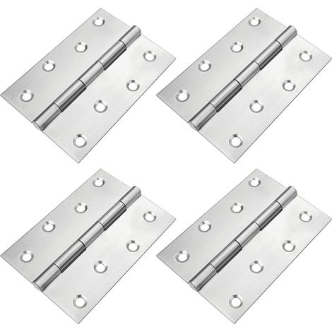 Cerniere per porte in acciaio inox 86510,8 mm - Confezione da 4, cerniere grandi per ante di armadi, con accessori per porte e cassetti. (1/5)