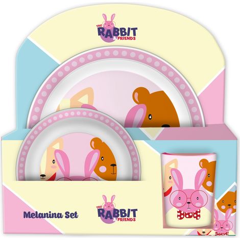 Juego de vajilla de melamina Rabbit & Friends Unicornio (1/5)