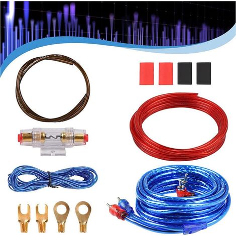 Ensemble De Câbles D'amplificateur De Voiture 8ga Ampli Audio Câblage D'amplificateur De Subwoofer