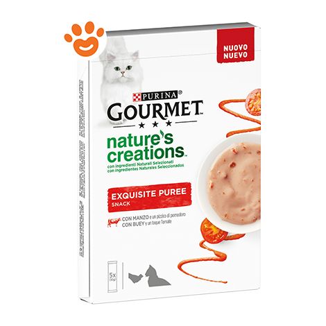 Purina Gourmet Nature's Creations Puree Manzo e Pomodoro Snack 50 g