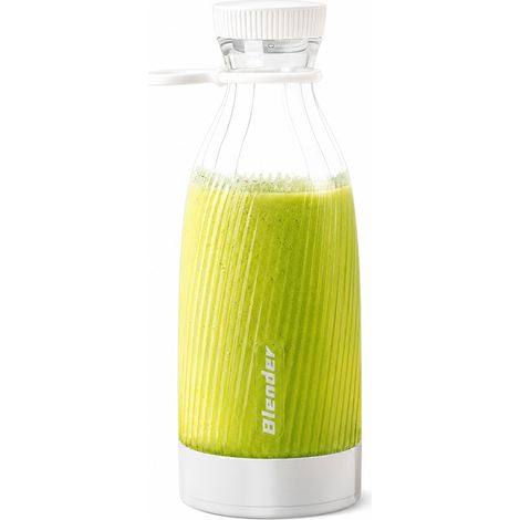 Blender Portable Rechargeable Blanc, Gobelet pour Jus et Smoothies, Batterie 1200 mAh (1/5)
